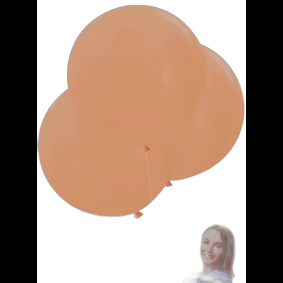 Light Brown Large Round Balloons. Set of 8. 24-Inch (781) - Picture 2 of 4